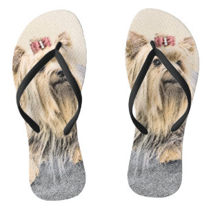 Yorkshire Terrier Painting - Cute Original Dog Art Teenslippers