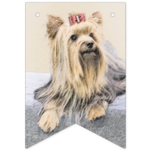Yorkshire Terrier Painting - Cute Original Dog Art Vlaggetjes