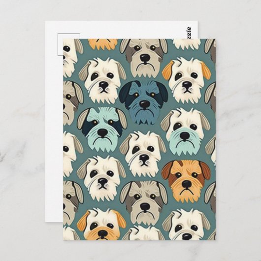 Yorkshire Terrier Pattern Briefkaart (Voorkant / Achterkant)