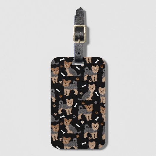 Yorkshire Terrier Paws en Botten Yorkie Dog Bagagelabel (Voorkant (verticaal))