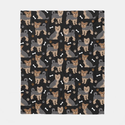 Yorkshire Terrier Paws en Botten Yorkie Dog Fleece Deken (Voorkant)