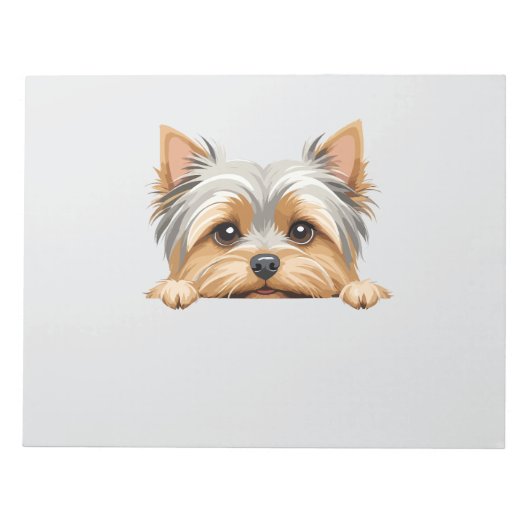 Yorkshire Terrier Peeking Schattige Schattig Funny Notitieblok (Voorkant)