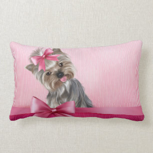 Yorkshire Terrier Pink Princess Yorkie Puppy Dog Kussen