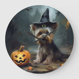 Yorkshire Terrier pompoenen Halloween eng Grote Klok