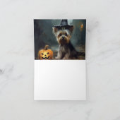 Yorkshire Terrier pompoenen Halloween eng Kaart (Binnen)