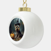 Yorkshire Terrier pompoenen Halloween eng Keramische Bal Ornament (Rechts)