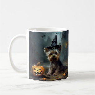 Yorkshire Terrier pompoenen Halloween eng Koffiemok