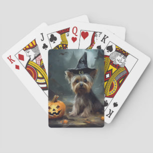 Yorkshire Terrier pompoenen Halloween eng Pokerkaarten