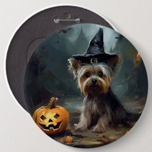 Yorkshire Terrier pompoenen Halloween eng Ronde Button 6,0 Cm