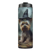 Yorkshire Terrier pompoenen Halloween eng Thermosbeker (Voorkant)