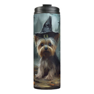 Yorkshire Terrier pompoenen Halloween eng Thermosbeker