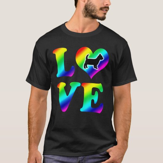 Yorkshire Terrier Pride Rainbow Love T-shirt (Voorkant)