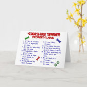 YORKSHIRE TERRIER Property Laws 2 Yorkie Kaart (Gele Bloem)
