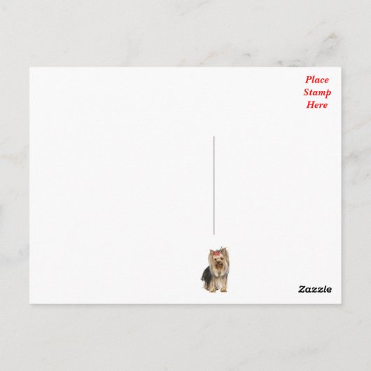 Yorkshire Terrier Puppy Dog Blank Briefkaart (Achterkant)