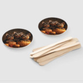 Yorkshire Terrier Puppy Herfst Delight Pompoen Handwaaier (Niet-gemonteerd)