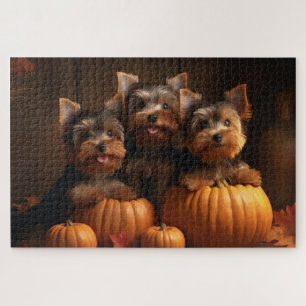 Yorkshire Terrier Puppy Herfst Delight Pompoen Legpuzzel