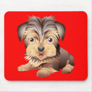 Yorkshire Terrier Puppy Hond Rode Muismat