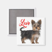 Yorkshire Terrier Puppy Hond Rood Liefde Magneet (Voorkant / Achterkant)