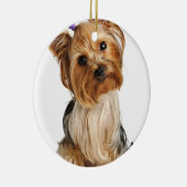 Yorkshire Terrier Puppy Keramisch Ornament (Rechts)