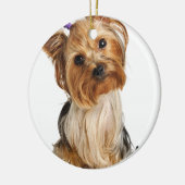 Yorkshire Terrier Puppy Keramisch Ornament (Links)