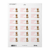 Yorkshire Terrier Puppy Naam Adres Mailing Label (Full Sheet)