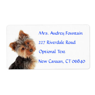 Yorkshire Terrier Puppy name adres postlabel Etiket