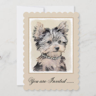 Yorkshire Terrier Puppy Painting Original Dog Art Kaart