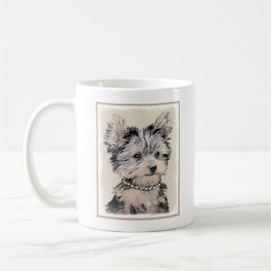 Yorkshire Terrier Puppy Painting Original Dog Art Koffiemok