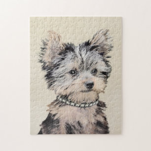 Yorkshire Terrier Puppy Painting Original Dog Art Legpuzzel