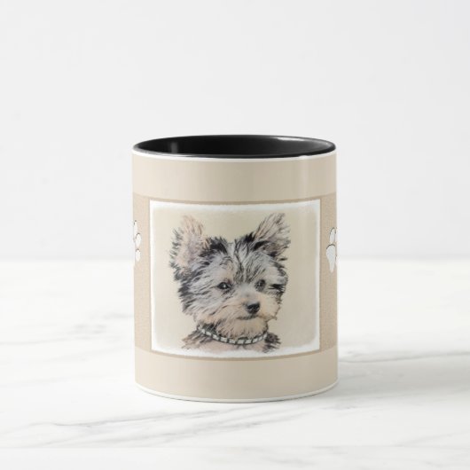 Yorkshire Terrier Puppy Painting Original Dog Art Mok (Midden)