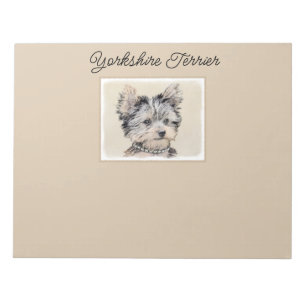 Yorkshire Terrier Puppy Painting Original Dog Art Notitieblok