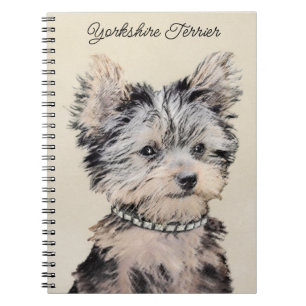 Yorkshire Terrier Puppy Painting Original Dog Art Notitieboek