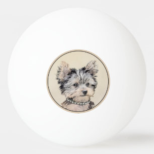 Yorkshire Terrier Puppy Painting Original Dog Art Pingpongballen