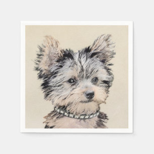Yorkshire Terrier Puppy Painting Original Dog Art Servet