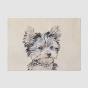 Yorkshire Terrier Puppy Painting Original Dog Art Tissuepapier