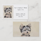 Yorkshire Terrier Puppy Painting Original Dog Art Visitekaartje (Voorkant / Achterkant)