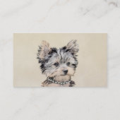 Yorkshire Terrier Puppy Painting Original Dog Art Visitekaartje (Achterkant)