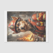 Yorkshire Terrier rashond als brandweerman Tissuepapier (Voorkant)