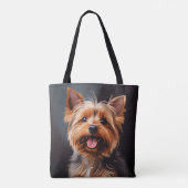Yorkshire Terrier Realisme Kunstportret Draagtas (Achterkant)