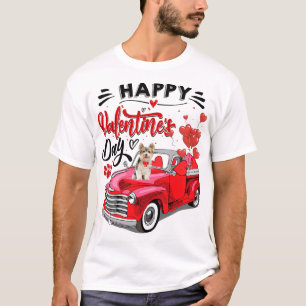 Yorkshire Terrier Red Truck Happy Valentijnsdag T-shirt