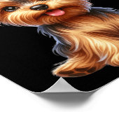 Yorkshire Terrier Reindeer Santa Hat Xmas Lights C Poster (Hoek)