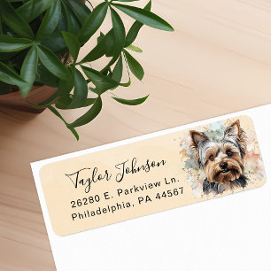 Yorkshire Terrier Retouradreslabel Etiket