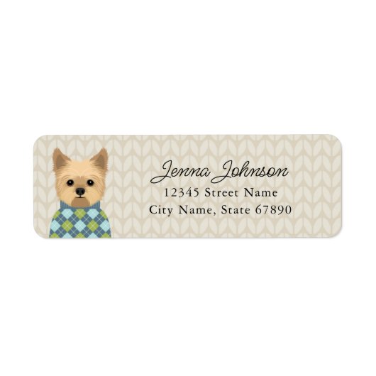 Yorkshire Terrier Return-adreslabels Etiket (Voorkant)