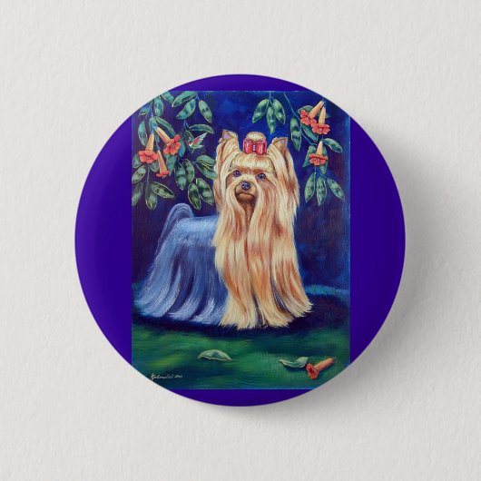 Yorkshire Terrier Ronde Button 5,7 Cm (Voorkant)