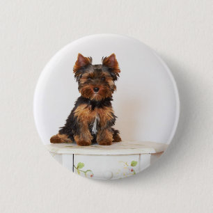 Yorkshire Terrier Ronde Button 5,7 Cm