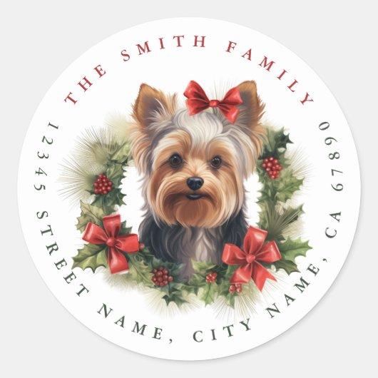 Yorkshire Terrier ronde Stickers (Voorkant)