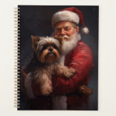 Yorkshire Terrier Santa Claus Feestelijke Kerstmis Planner (Voorkant)