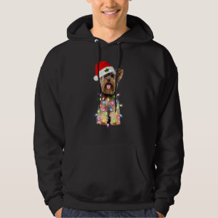 Yorkshire Terrier Santa kerstboom Lights Xmas Hoodie