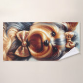 Yorkshire Terrier schilderij Badhanddoek (Badhanddoek)
