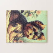  Yorkshire Terrier schilderij Legpuzzel (Horizontaal)